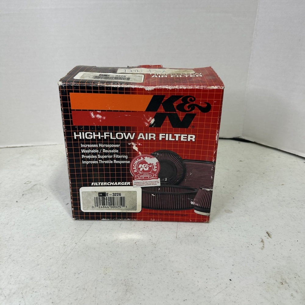 K&N High-Flow Air Filter E-3226 Washable Reusable Filtercharger with Foam Wrap